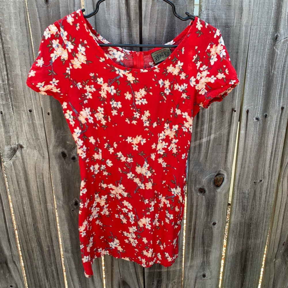 Early 2000s Sweet Floral Mini Dress
